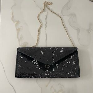Elegant Black Sequin Clutch
